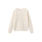Hollowed 100% Wool Long Sleeves Knit Sweater