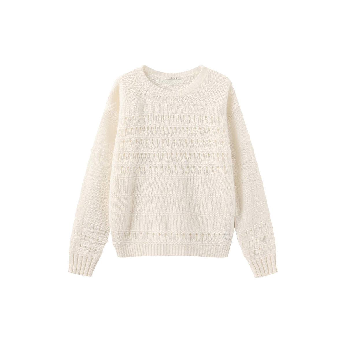 Hollowed 100% Wool Long Sleeves Knit Sweater
