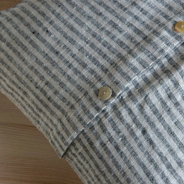 Charcoal Ticking Stripe Horizon Pillow