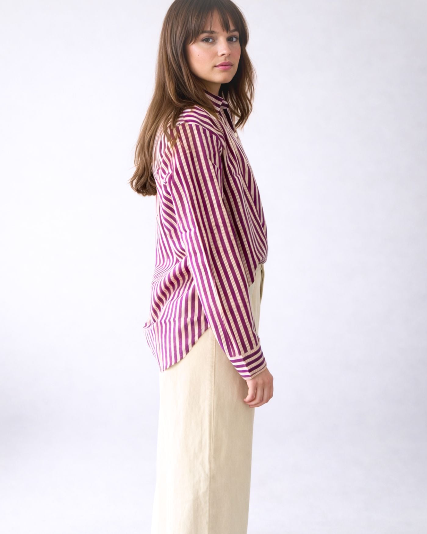 Colourful Striped cotton Collar Shirts