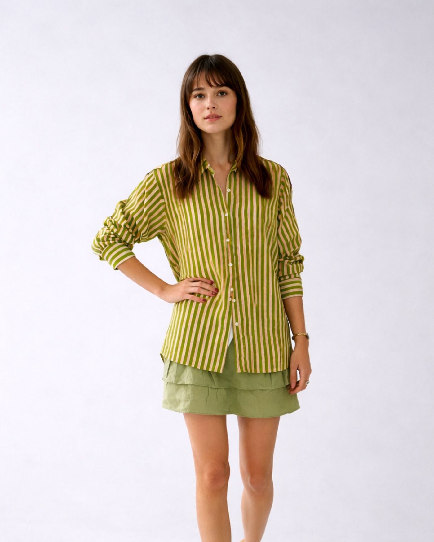 Colourful Striped cotton Collar Shirts