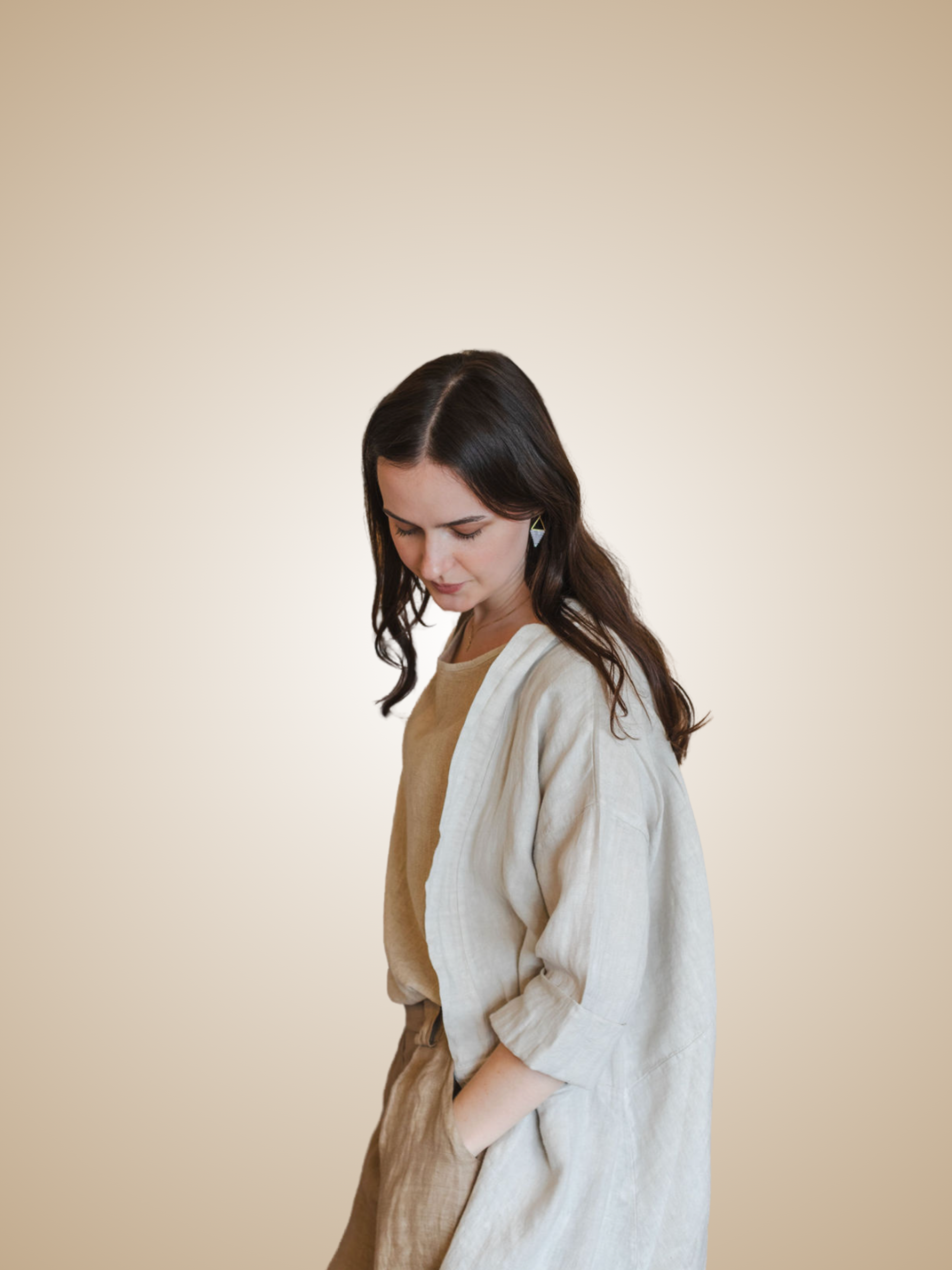 Linen Mid Length Jacket