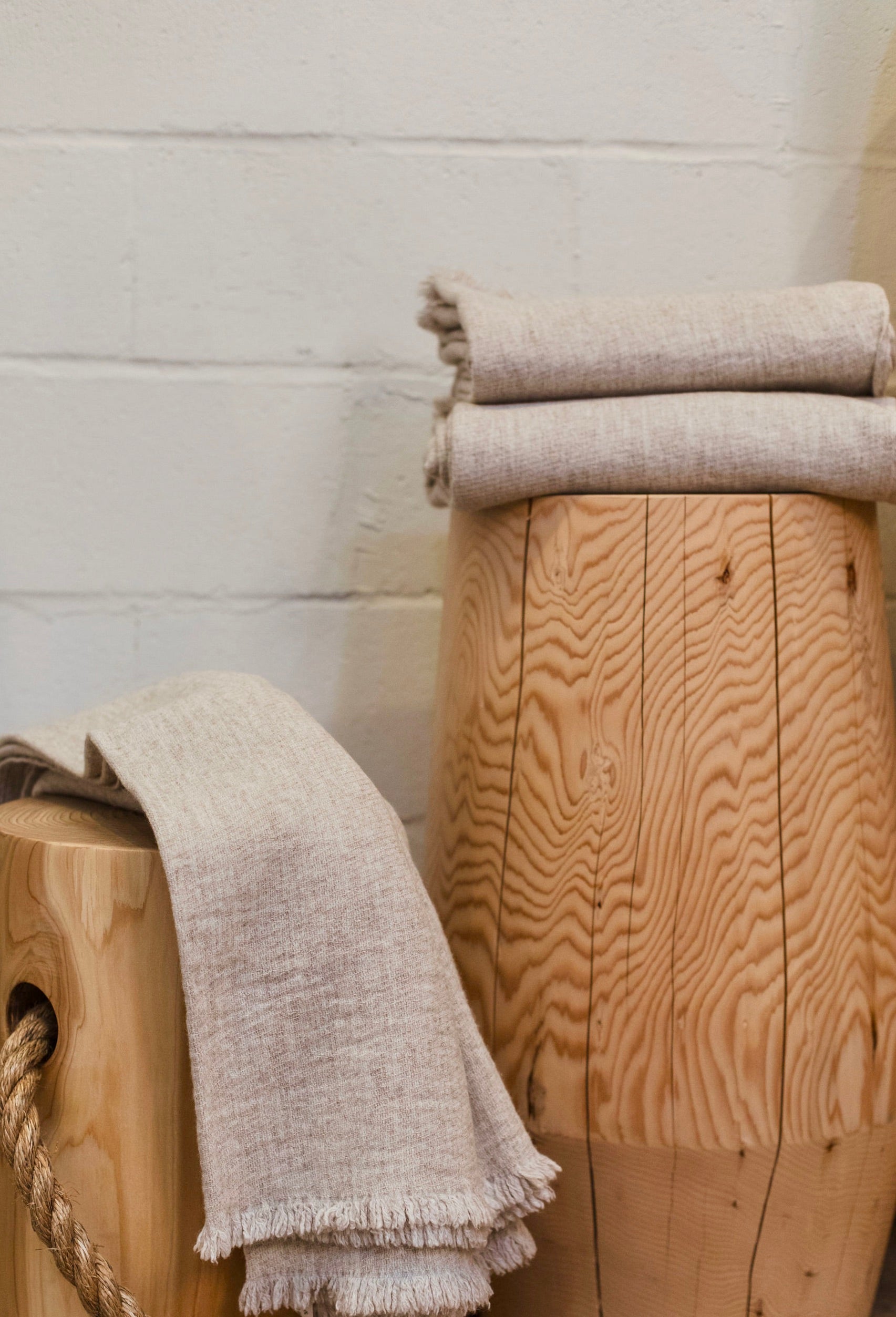 Wool, Cotton & Linen Cozy Throw Blanket