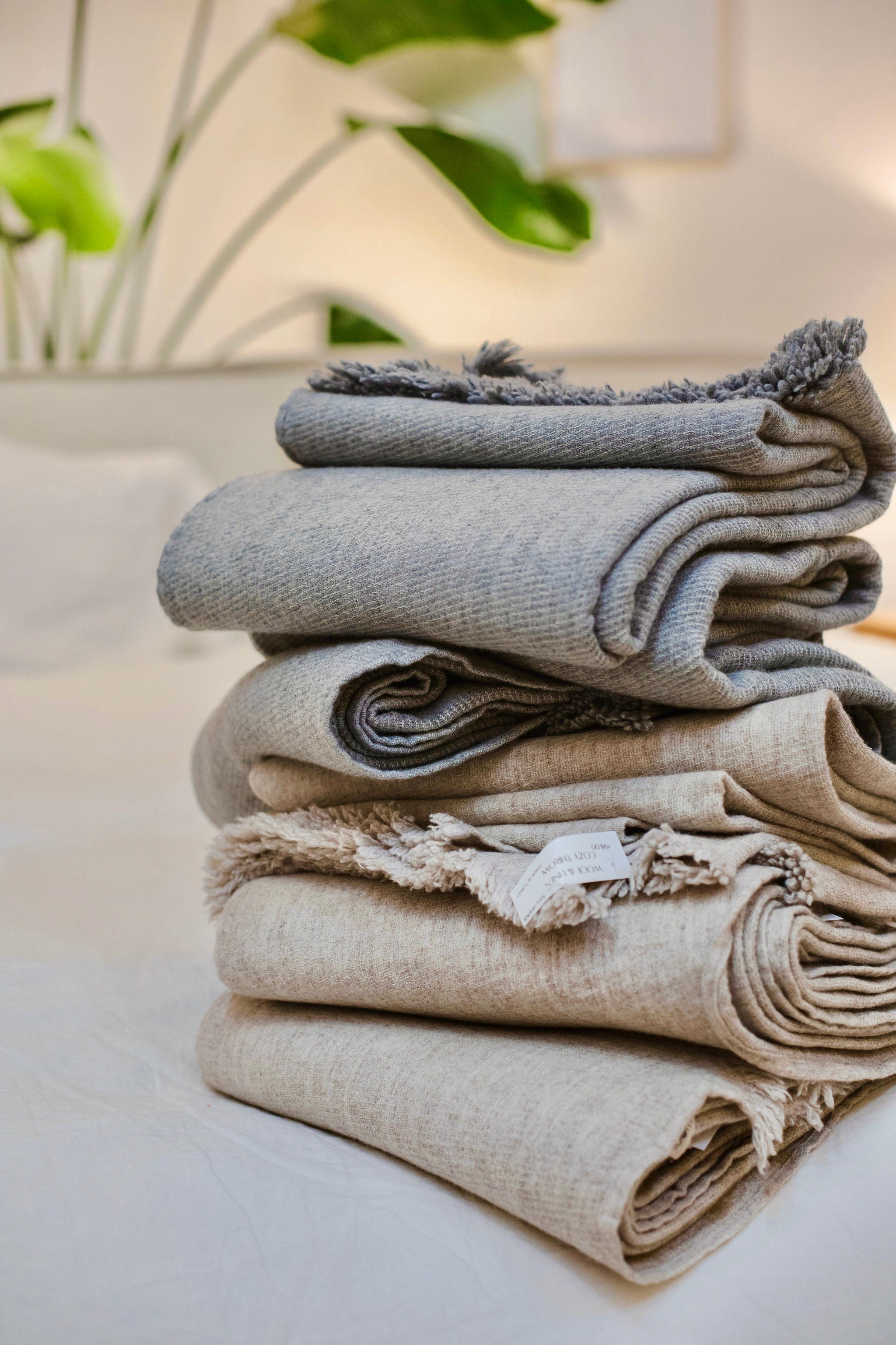 Wool, Cotton & Linen Cozy Throw Blanket