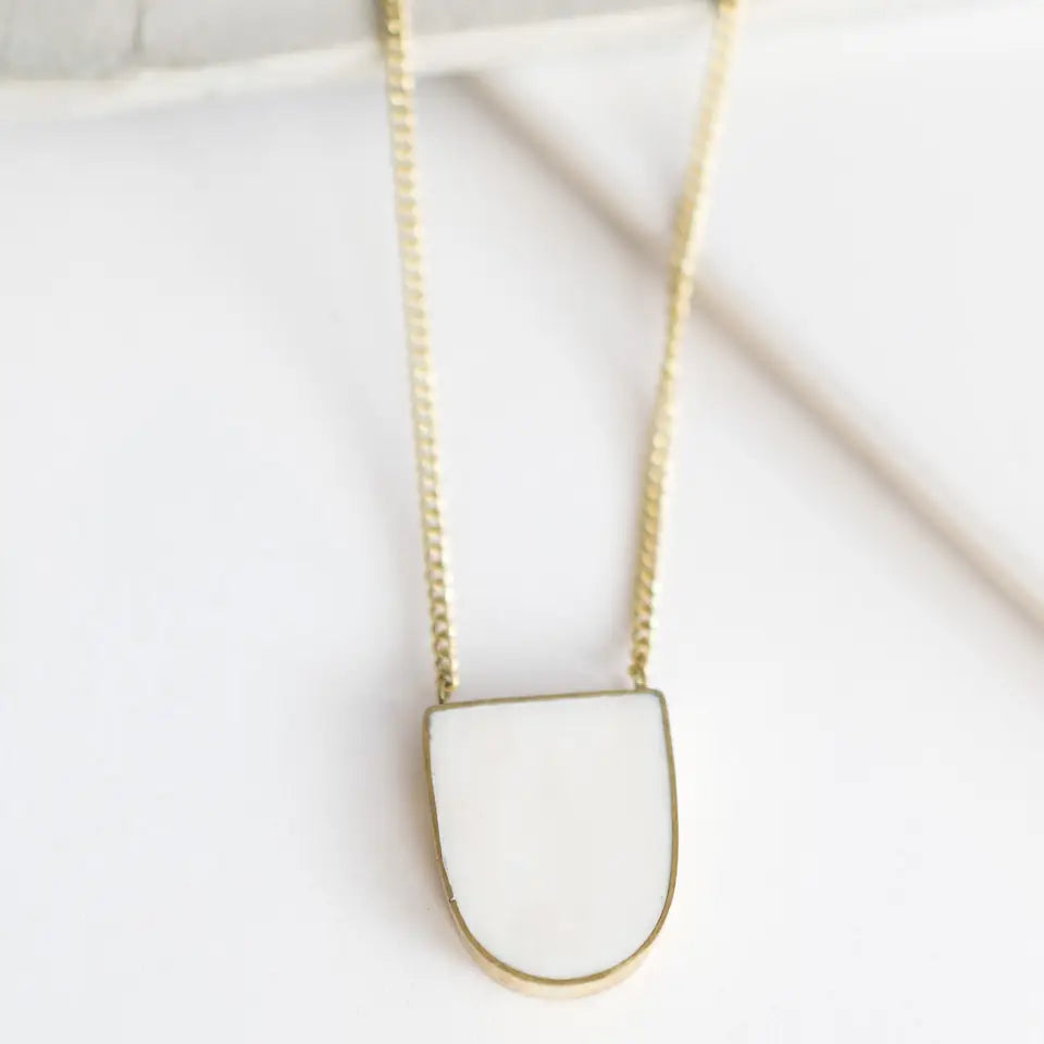 Brass Bianca Pendant Necklace
