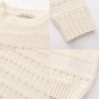 Hollowed 100% Wool Long Sleeves Knit Sweater