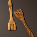 Natural Olive Wood Serving Spatula Forks