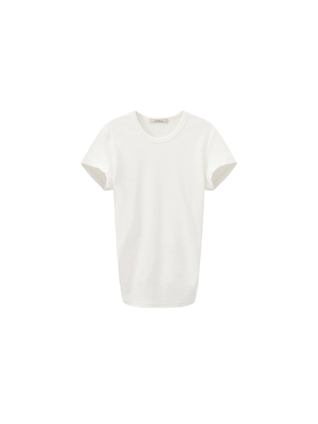 Slim Waist Cinched Cropped Crew Neck Top