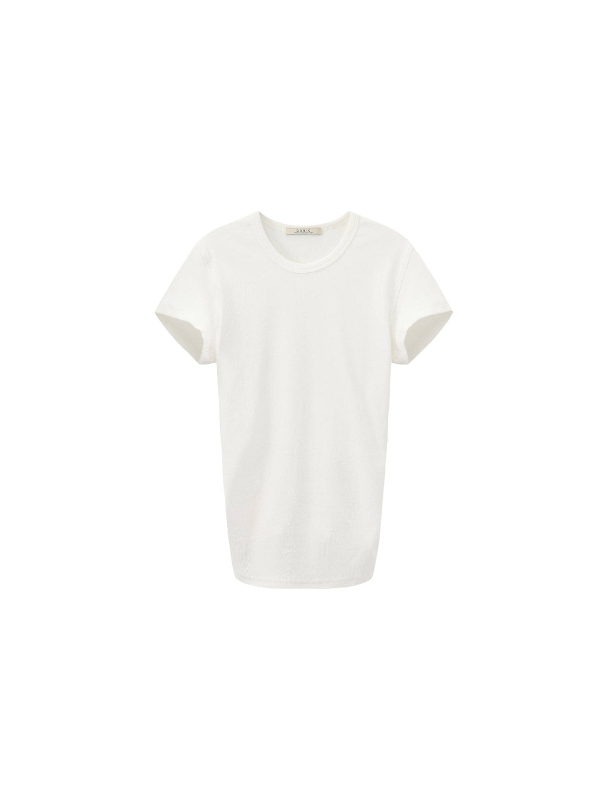 Slim Waist Cinched Cropped Crew Neck Top