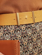 Wide Leather Belt - Ocre