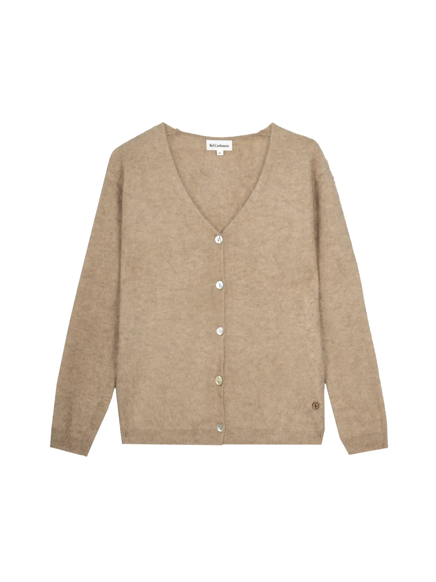 Brushed cashmere cardigan