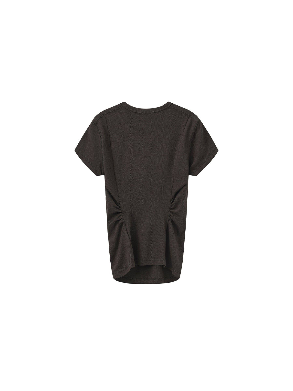 Slim Waist Cinched Cropped Crew Neck Top