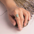 Amazonite Brass Ring