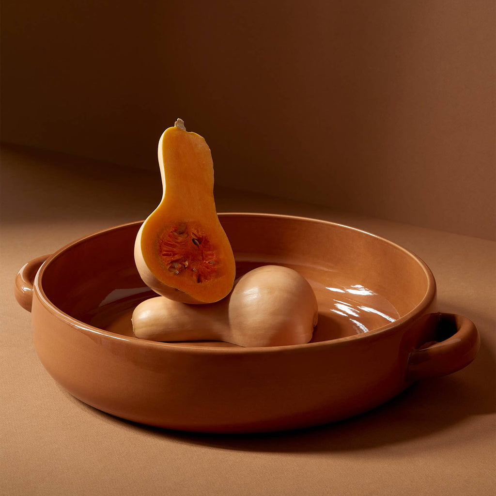 Stoneware Serving Plate with Handles 13.4"