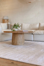 Striped Ivory Wool Rug