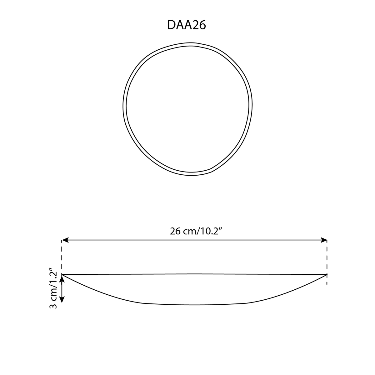 Handmade Stoneware Dinner Plate | Dadasi 10.2"