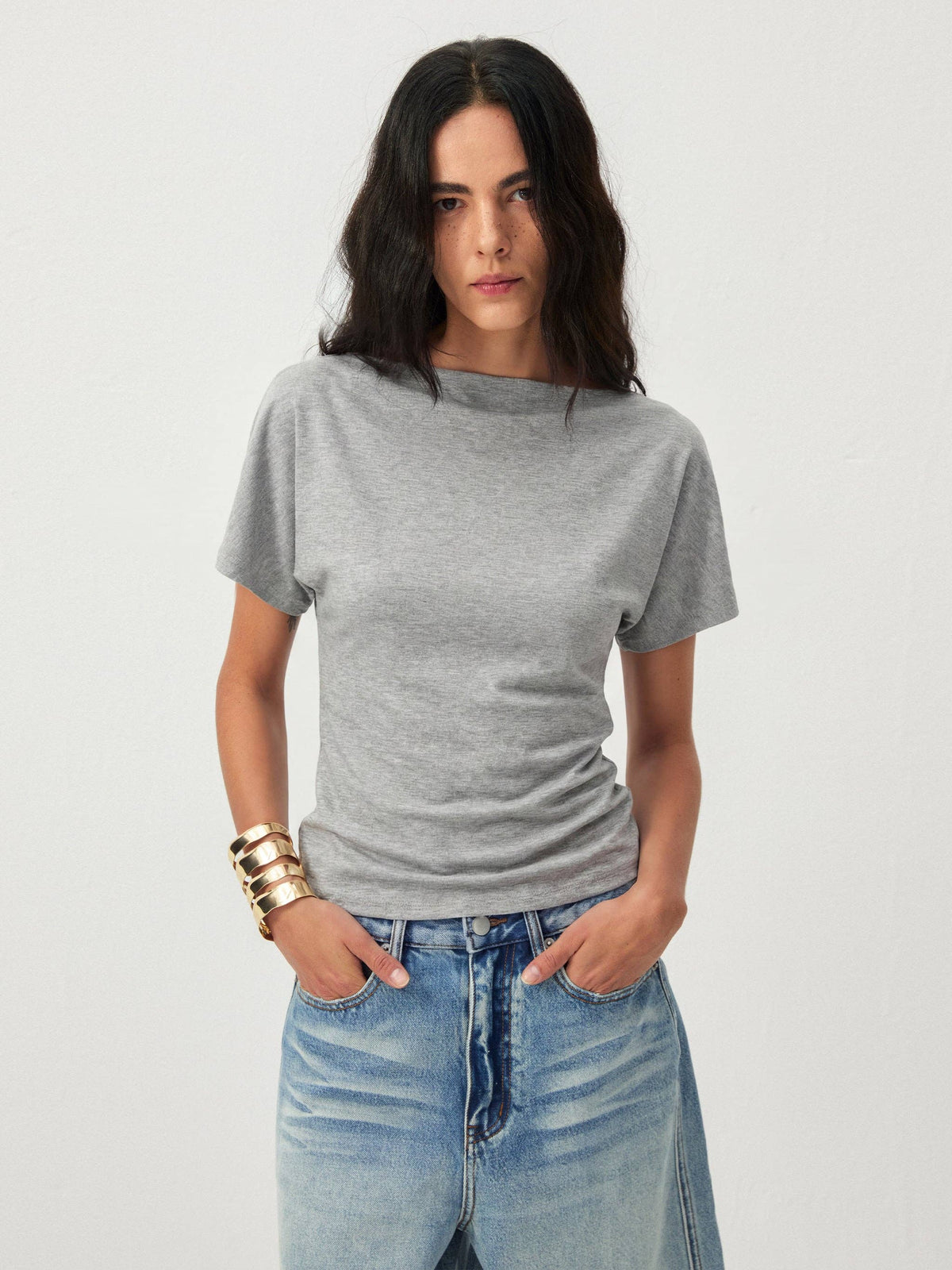 Bamboo Lyocell Off-Shoulder Top