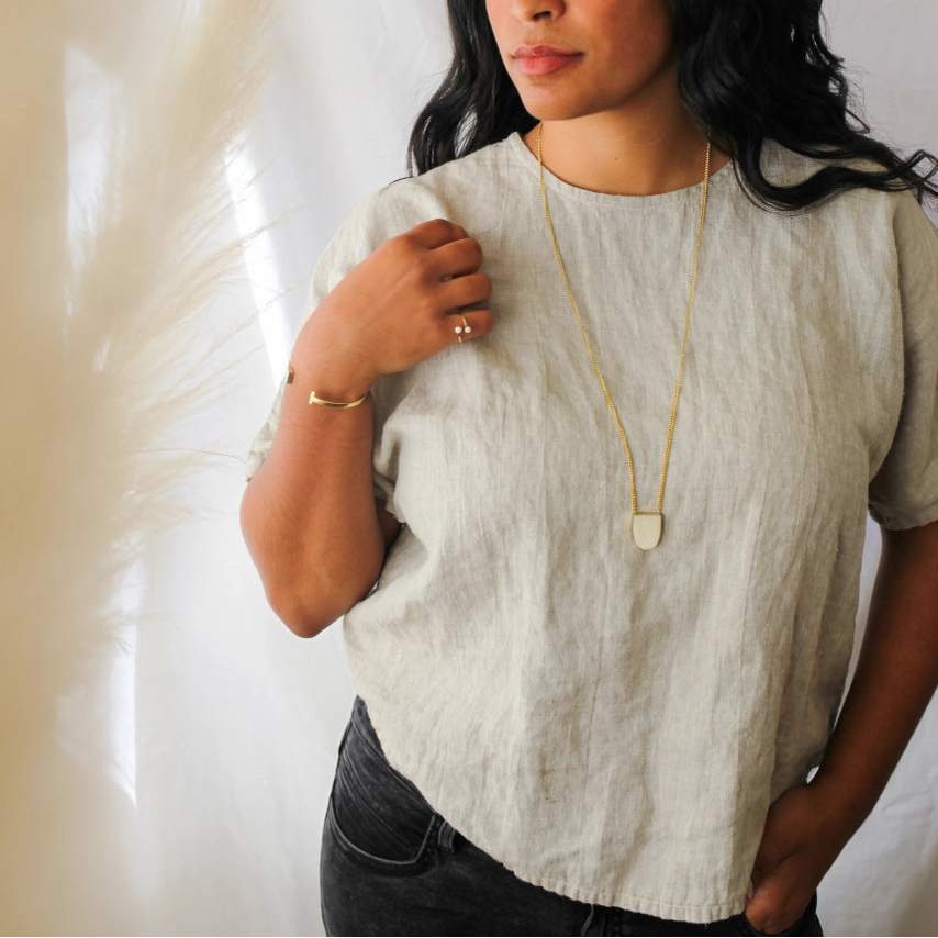 Brass Bianca Pendant Necklace