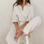 Striped Linen Shirt ~ Shirt Pant Set