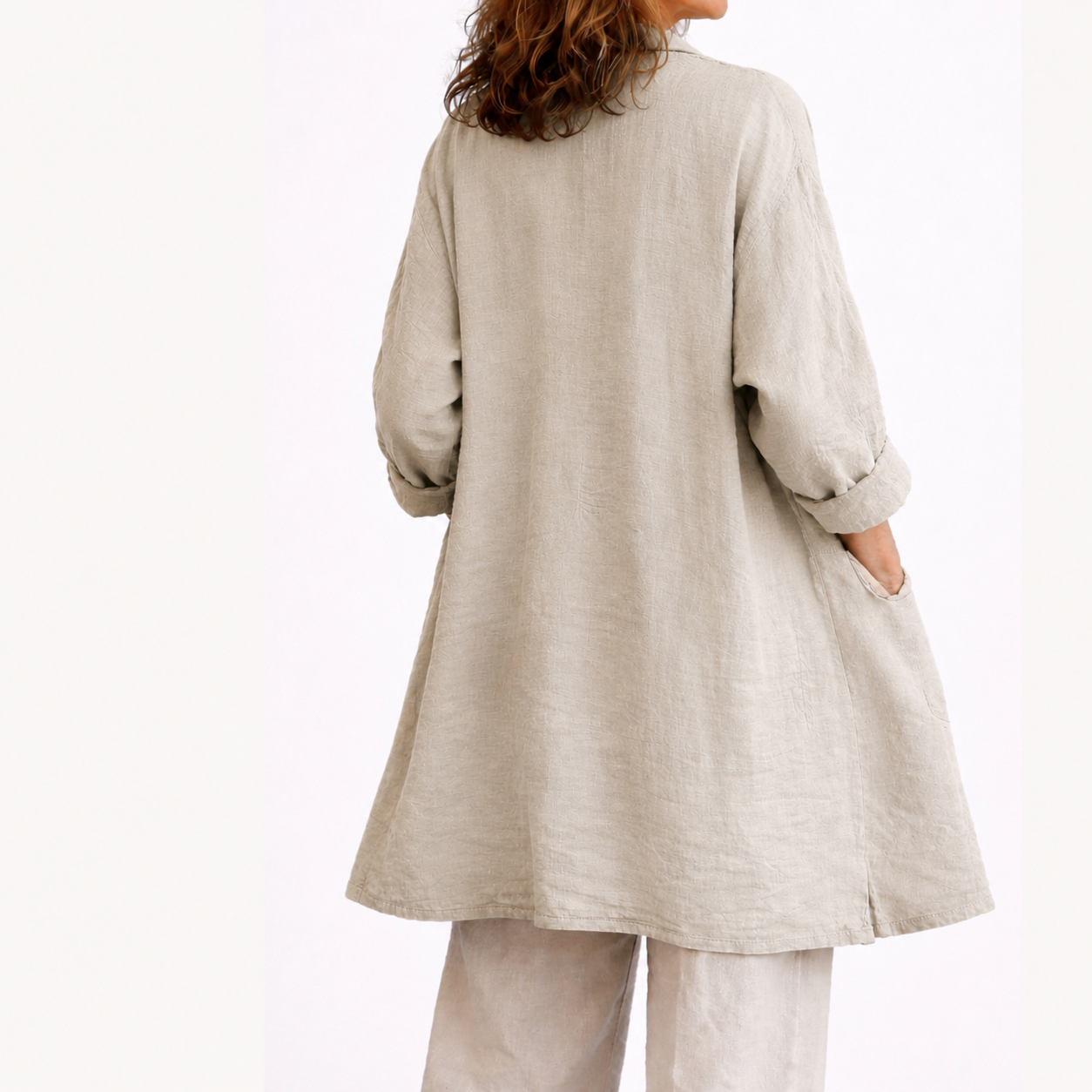Linen Mid Length Jacket