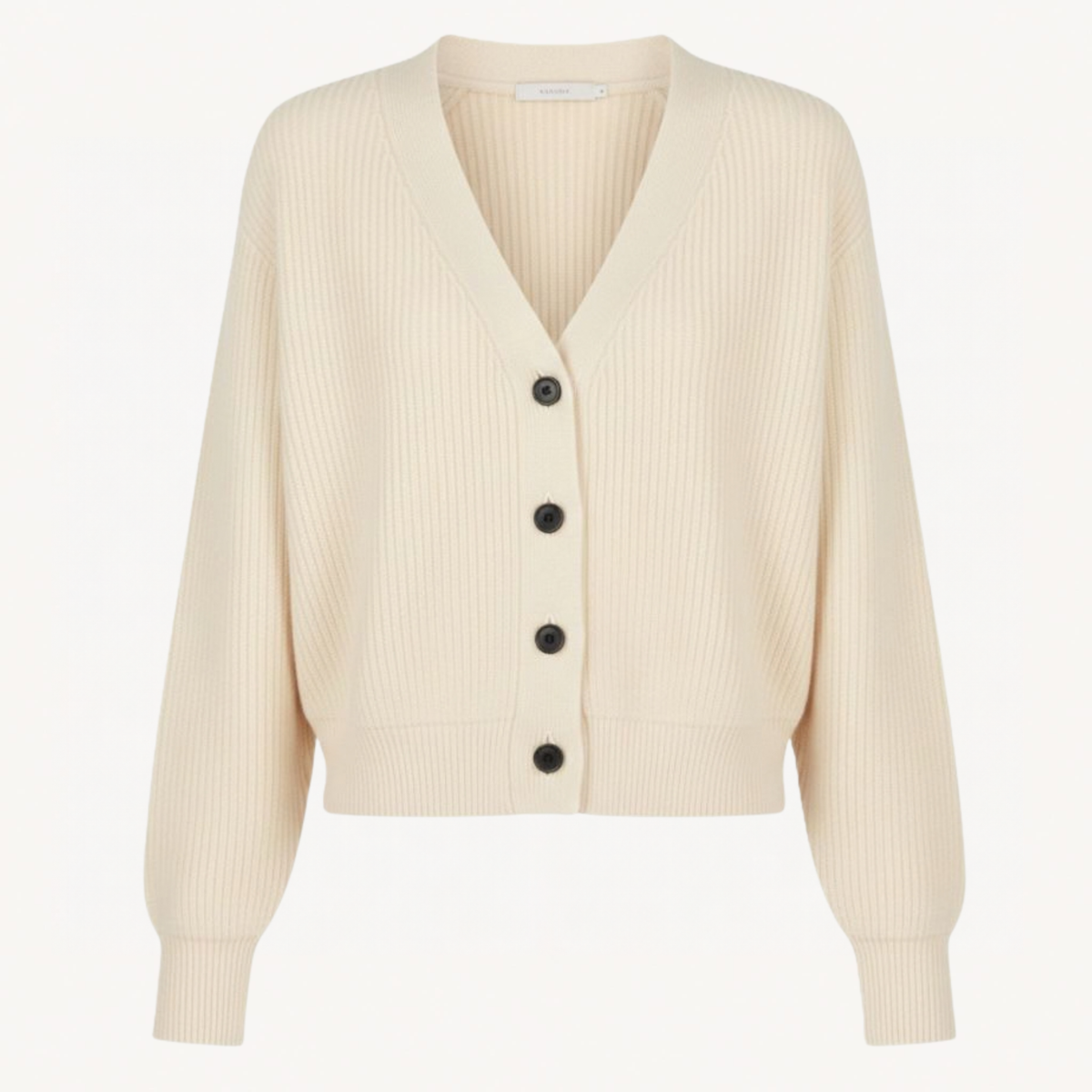 Lenny Cashmere V-Neck Cardigan - Chunky Knit