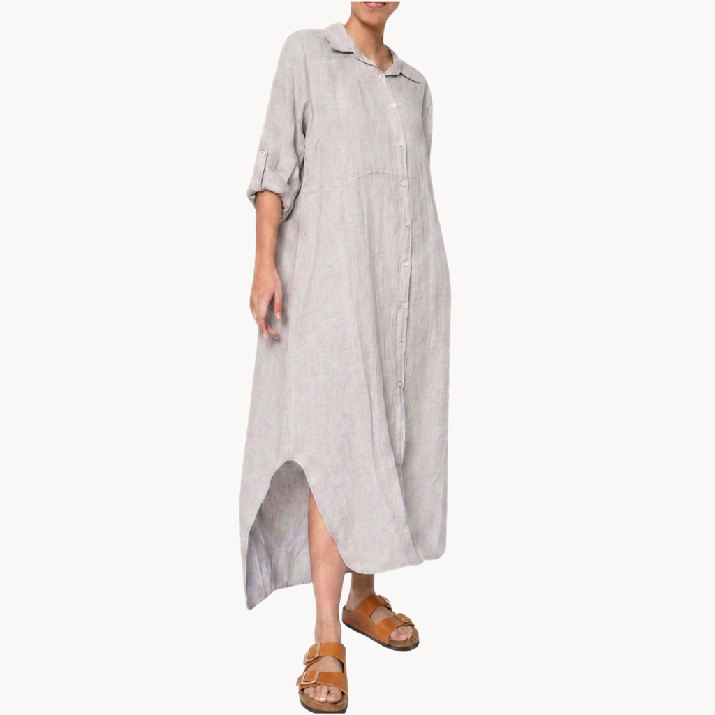 Long Linen Shirt Dress