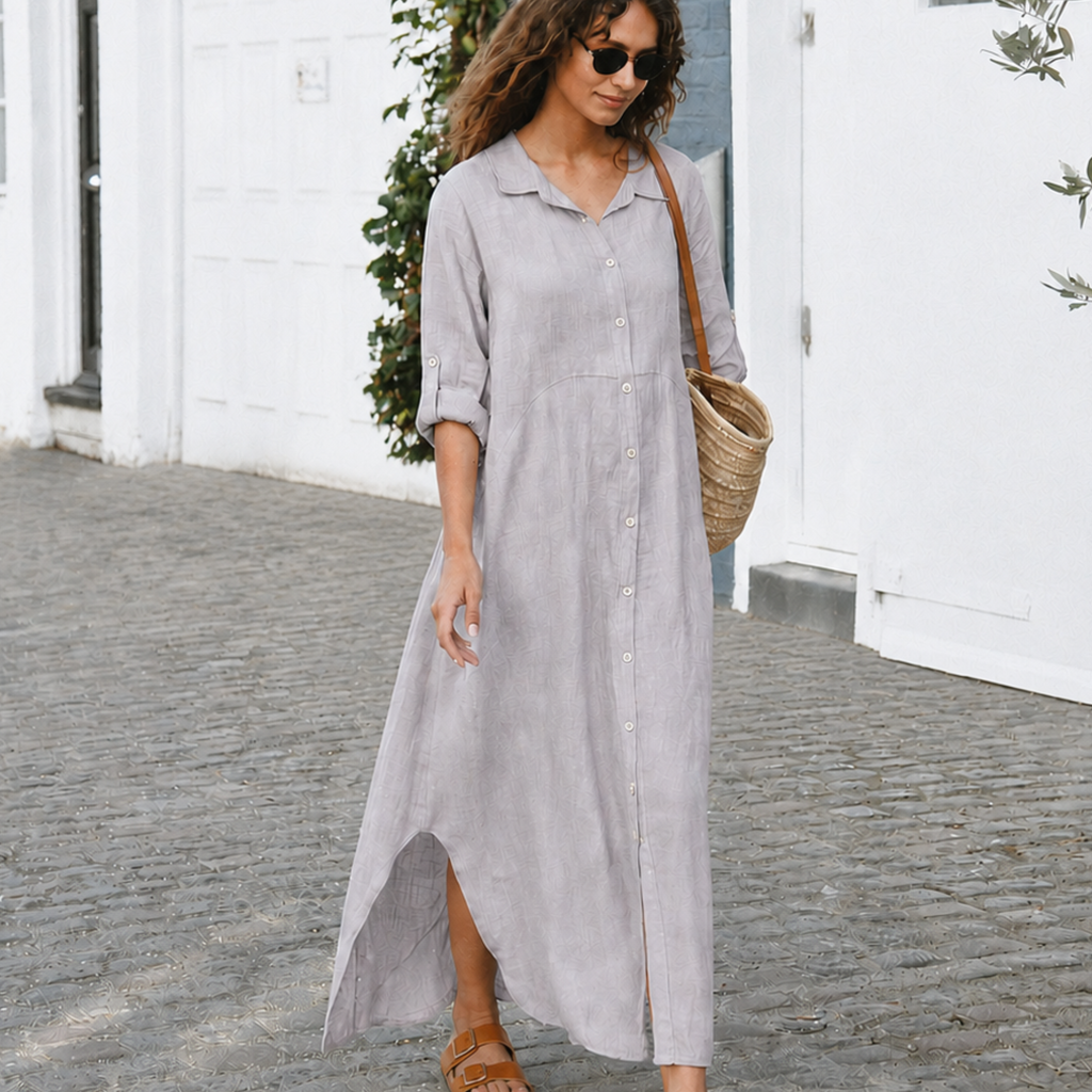 Long Linen Shirt Dress