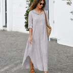 Long Linen Shirt Dress