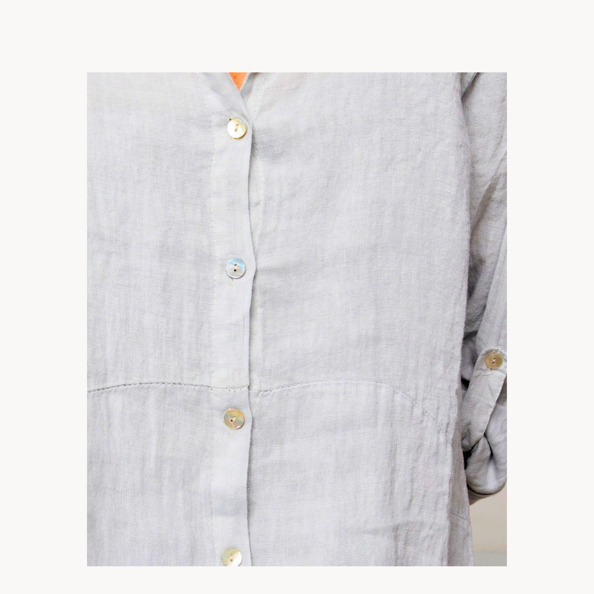Long Linen Shirt Dress