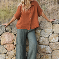 Mara Linen Button Blouse