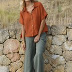 Mara Linen Button Blouse