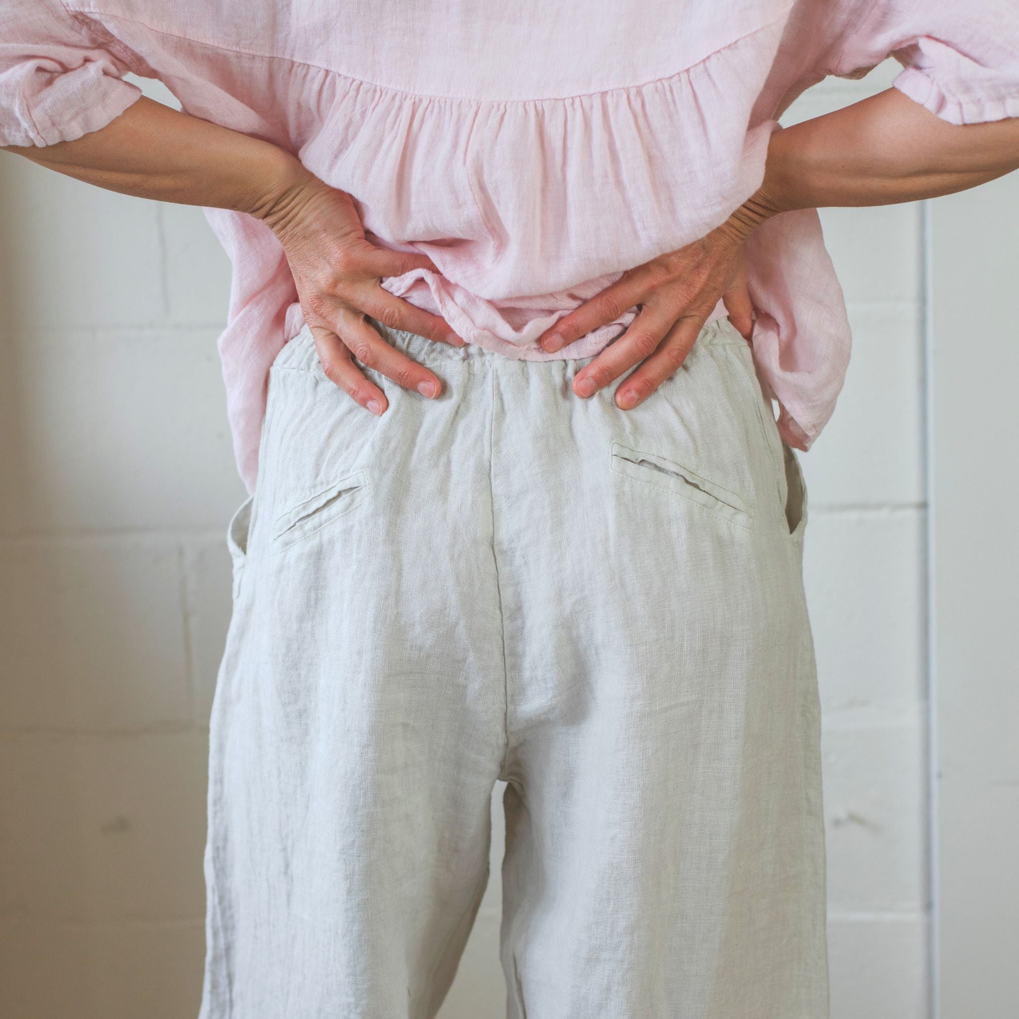 Linen Barrel Pants
