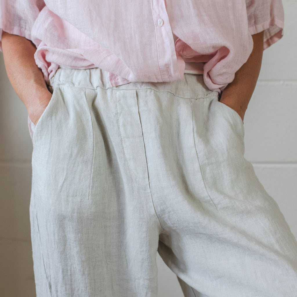 Linen Barrel Pants