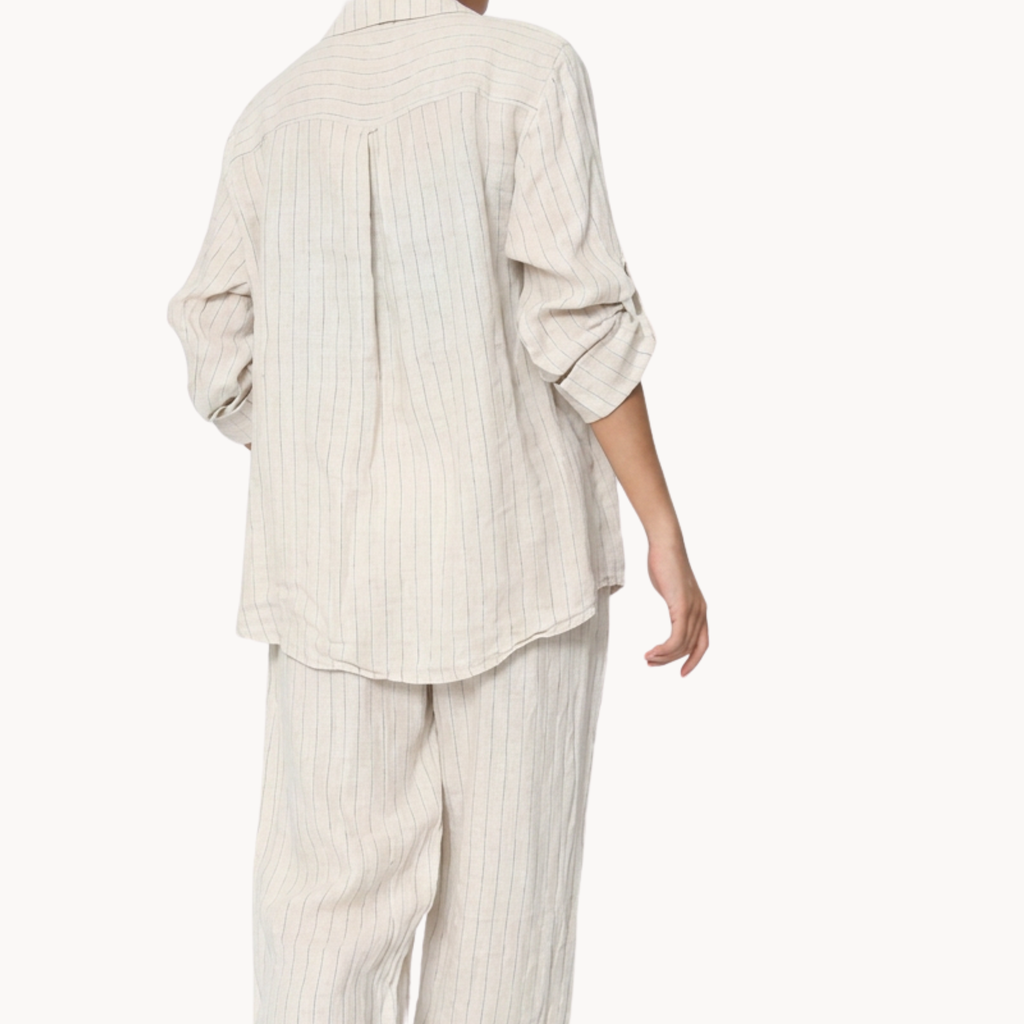 Striped Linen Shirt ~ Button Down