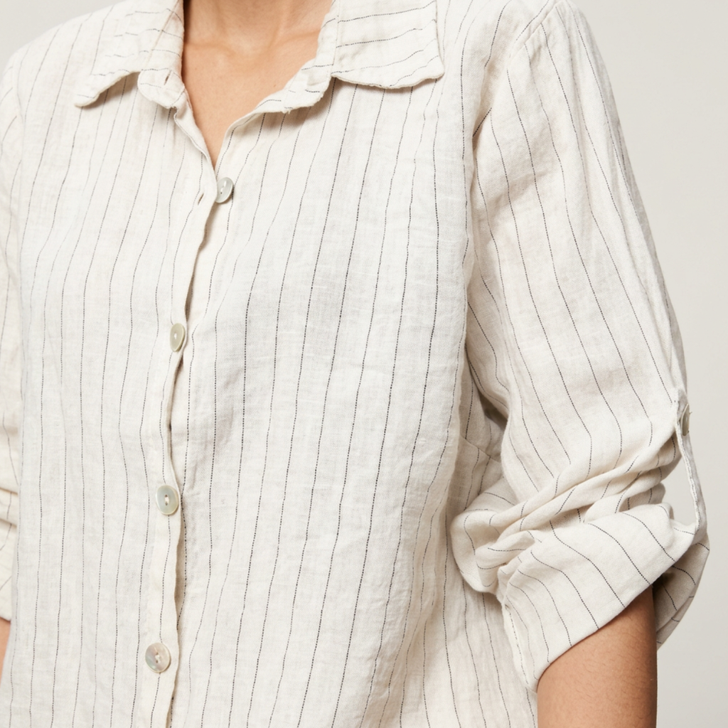Striped Linen Shirt ~ Button Down