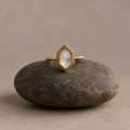 Brass Moonstone Solitaire Ring