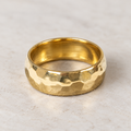 Brass Hammered Band Ring