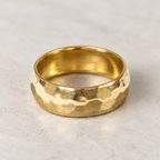Brass Hammered Band Ring