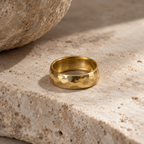 Brass Hammered Band Ring