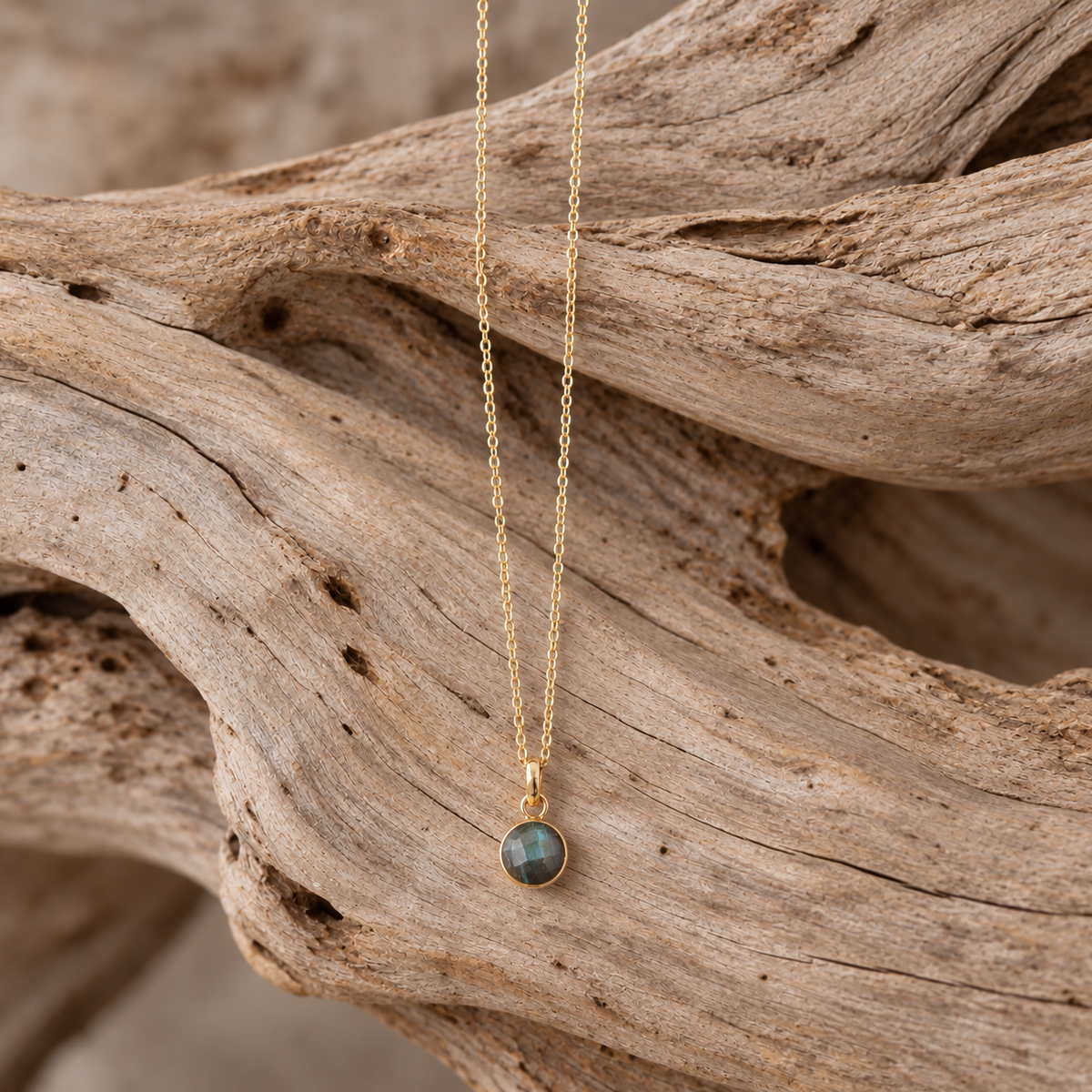 Brass Labradorite Pendant Necklace