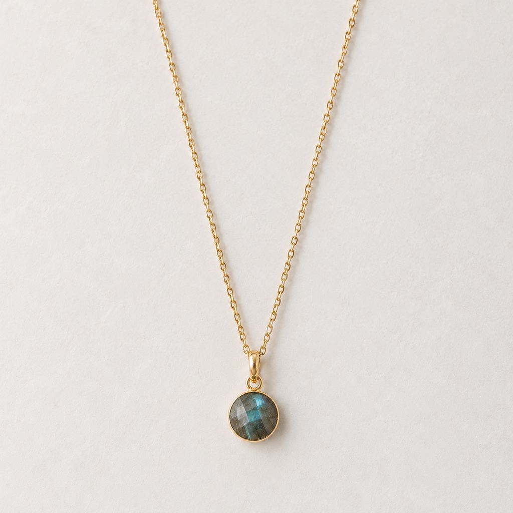 Brass Labradorite Pendant Necklace