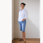 Knee  Length Bermuda Shorts- Comfort Stretch