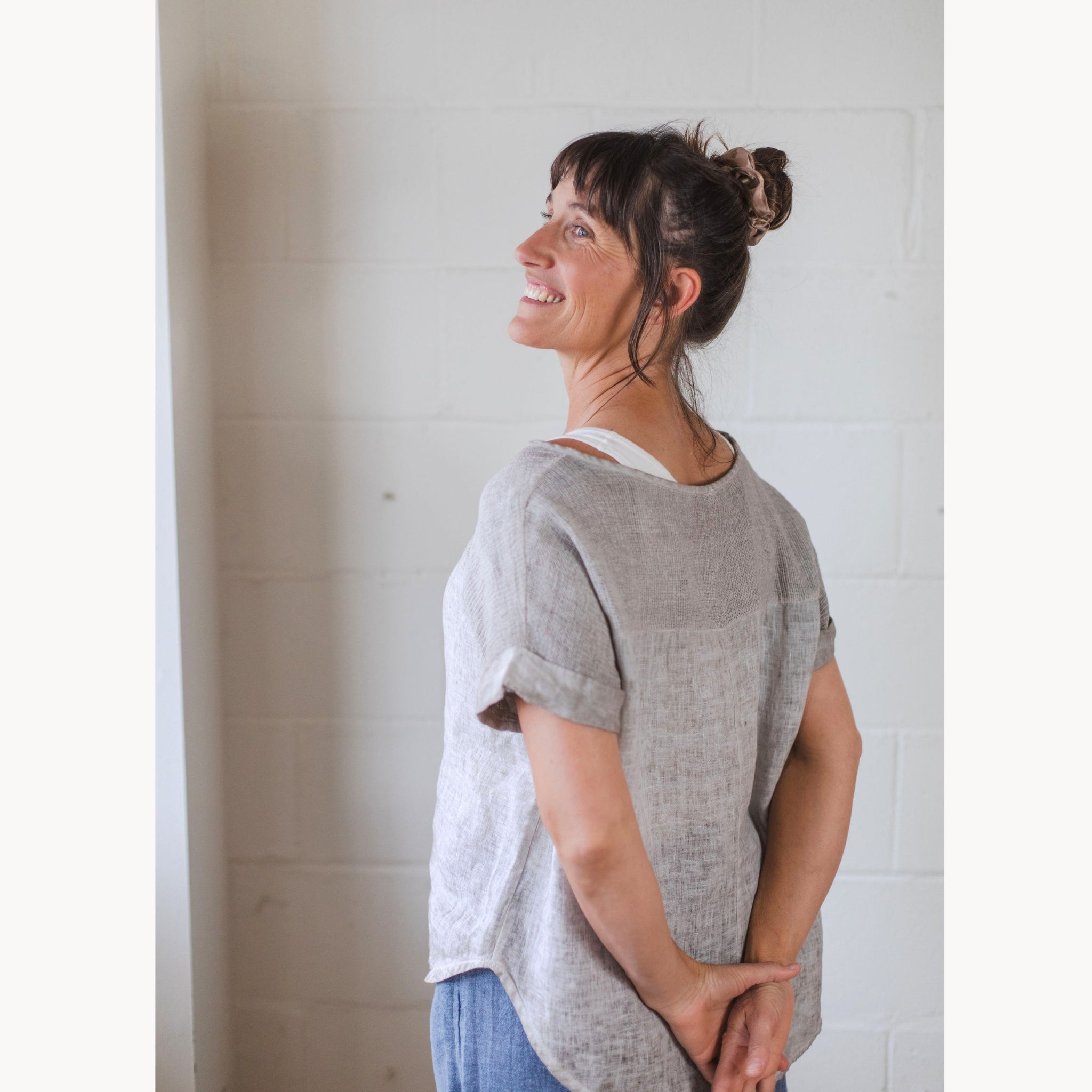 Linen Knit Segment Tee