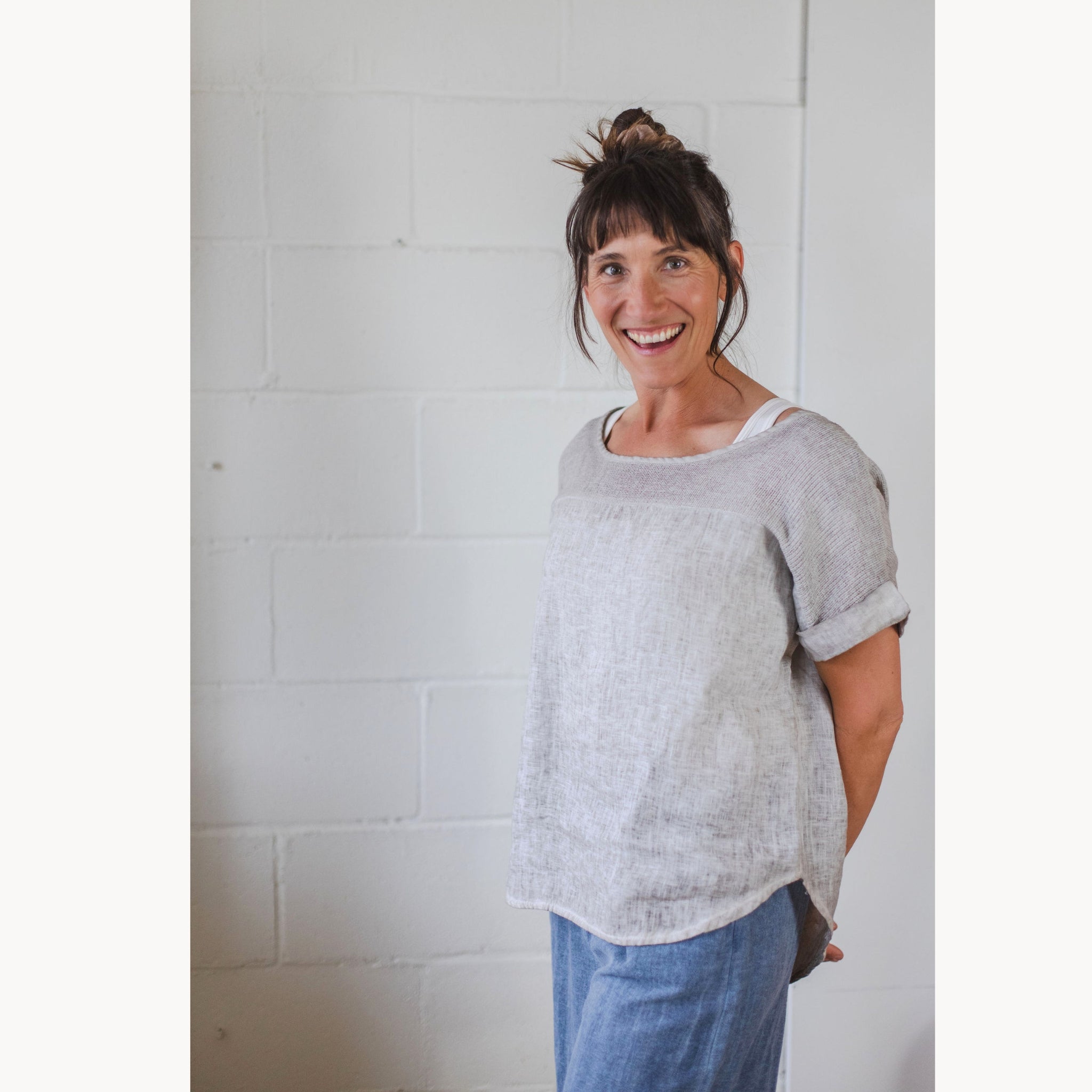 Linen Knit Segment Tee