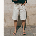 Knee  Length Bermuda Shorts- Comfort Stretch
