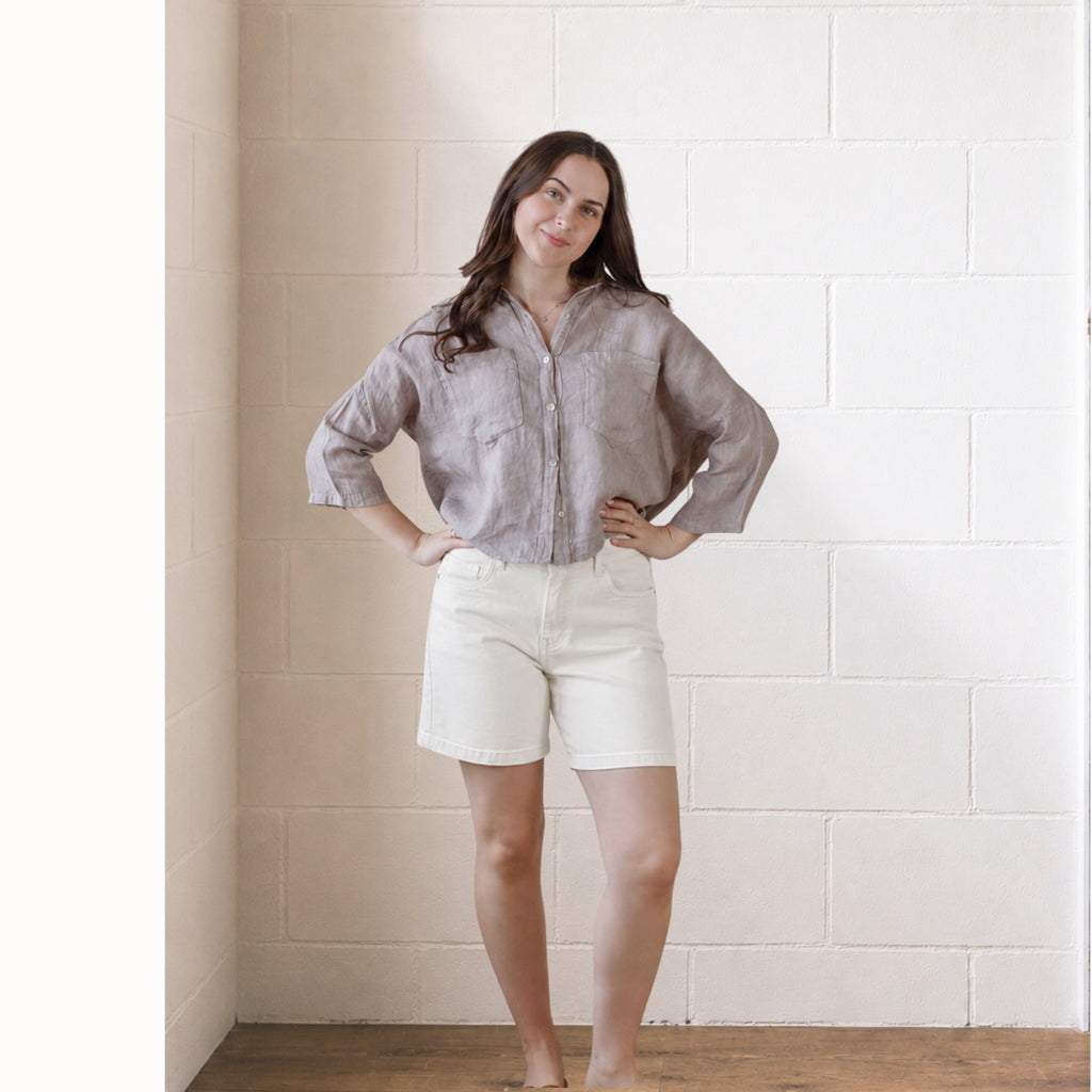 Mid Length Denim Shorts- Comfort Stretch