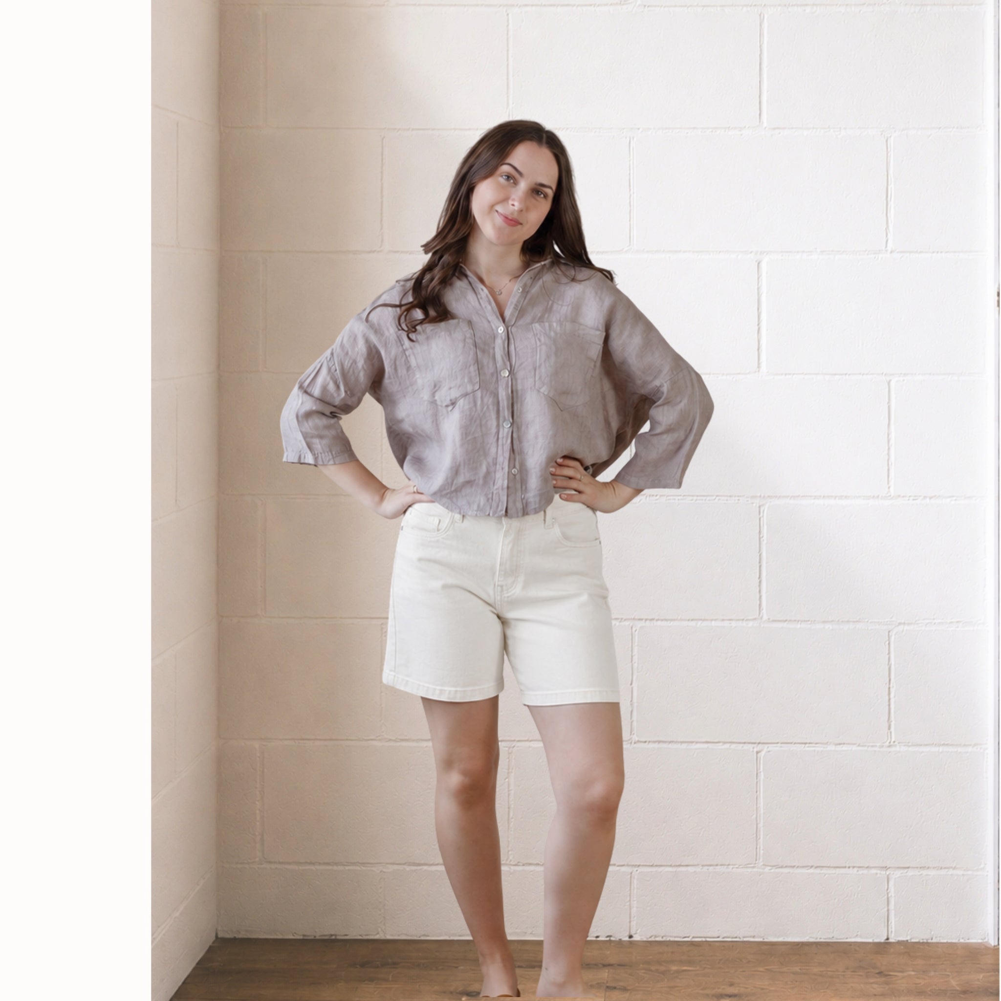 Mid Length Denim Shorts- Comfort Stretch