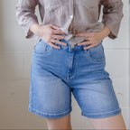 Mid Length Denim Shorts- Comfort Stretch