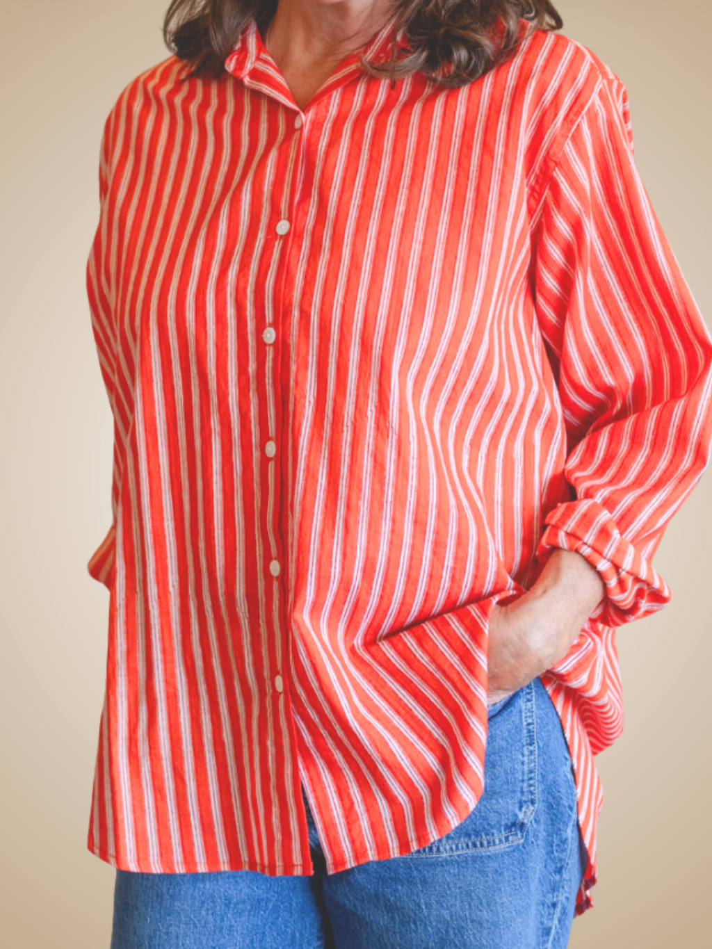Colourful Striped cotton Collar Shirts