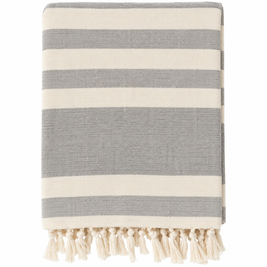 Cotton Striped Chennile Throw